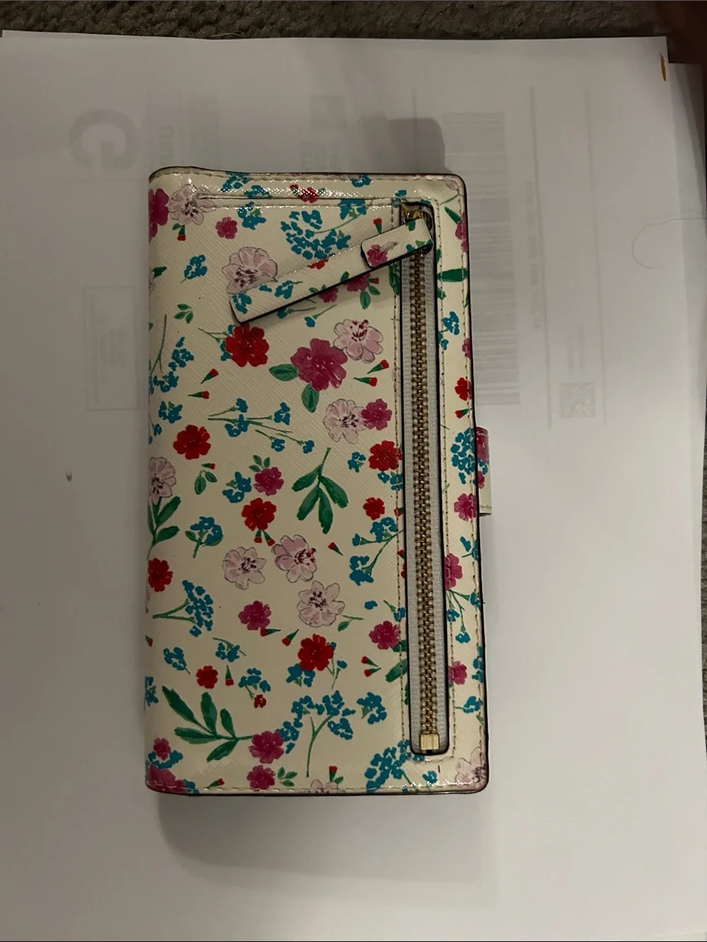 kate spade cream zip